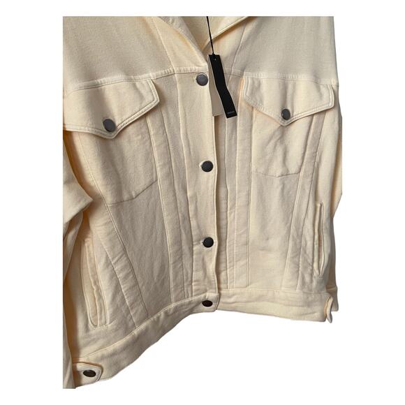 MONROW X REVOLVE Long Sleeve Supersoft Jacket French Terry Buttercream Size M - Picture 8 of 12